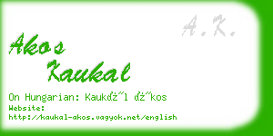 akos kaukal business card